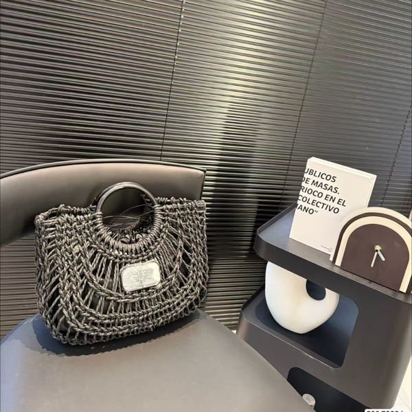 

2025 Grass Handbag Designer Bag Womens Summer Beach Handbag Handbag 10A, Black