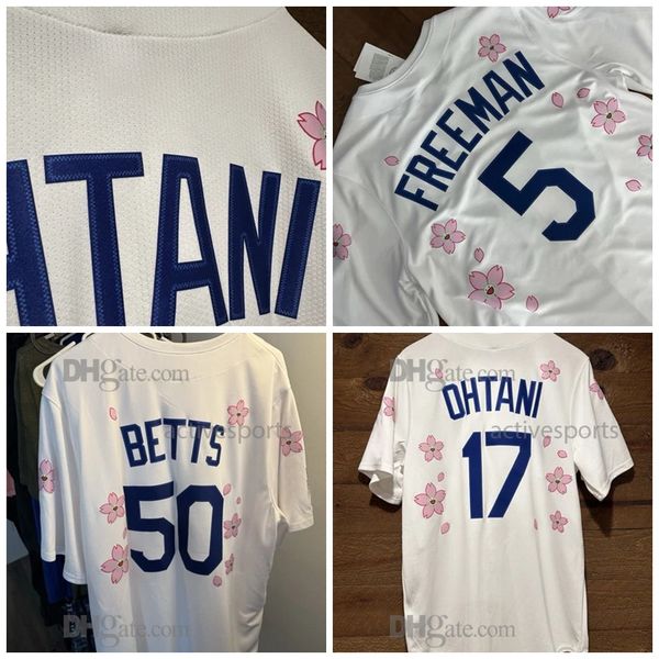 Custom 17 Ohtani Betts Baseball Jersey Yamamoto Freeman Muncy ed Number Name Mens Womens Youth
