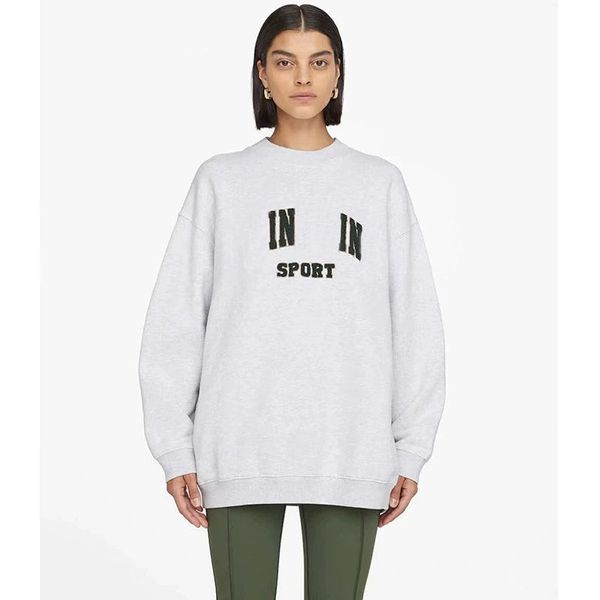 

Sweatshirt 25ss High Quality bing New Women's Classic Cotton Hand Embroidery Letter Print Lined Fleece Designer Crew Neck Fashion Hoodie Pullover Sweater Tops, Lightsteelblue