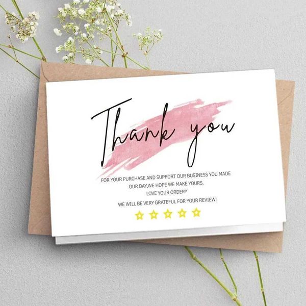 30 Pcs White Thank You Card Thank You For Your Order Card Praise Labels For Small Businesses Decor For Small Shop Gift Packet X250311