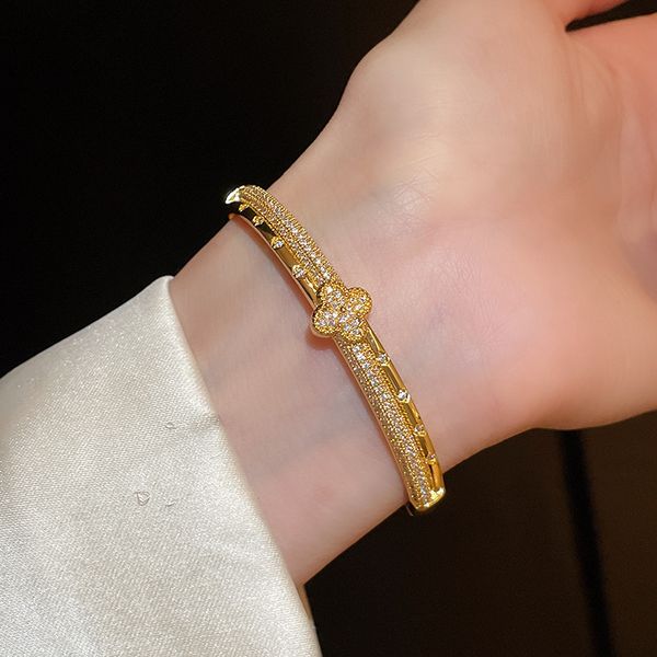 

gold silver bracelet Plated Gold designer for women bangle diamond luxury jewelry high quality wedding engagement Party gift