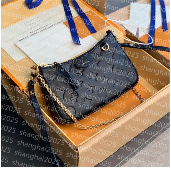 

Designer Bag Women Easy Crossbody Shoulder Bags Chain Wallet Pouch On Strap Purse Embossed Letters Old Flower Handbags Floral Lady Embroidery Half Moon Bag #56, 1#