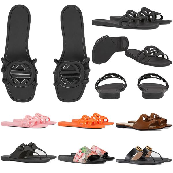 

Designer Sandals Slippers Women Interlocking G Sandal Slides Rubber Slippers Ladies Flat Beach Jelly Orange Summer Fall Mules Outdoor Waterproof, Color-6