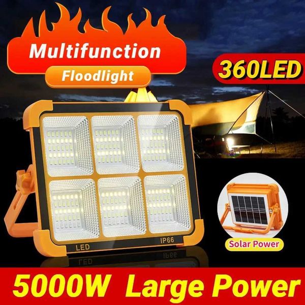 Rechargeable high-power solar floodlight outdoor portable LED reflector spotlight rechargeable projector solar floodlight X250312
