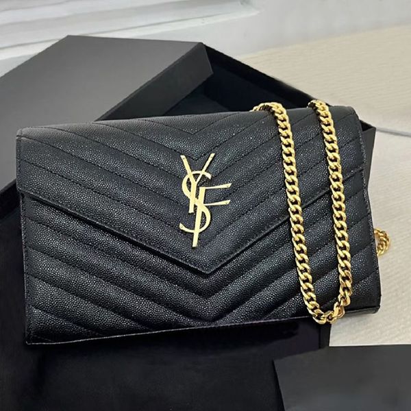 

Designer Bag Shoulder Bag Womens Luxury High Quality Black Classics Caviar bag Gold Silver Chain Bag Crossbody Bag Handbag Women Mini Black leather Flap Purses 10A, Y-21 23cm