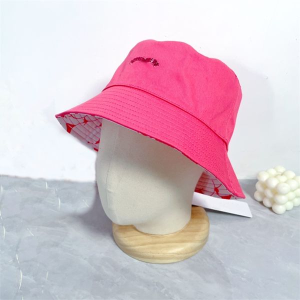

Woman Bucket Hat Designer Bead Hats Cotton Beading Sun Cap Shiny Wide Brim Caps Letter Fashion TOP 2025, Blue