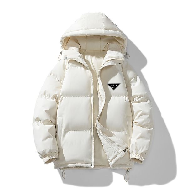 

GG-P-R-A Fashion Designer Unisex Style Men Women Winter Jacket Thicken Warm Cotton Winter Snow Coat Padded Down Jacket New Hooded Couple Cold-Proof Overcoat, Dark grey