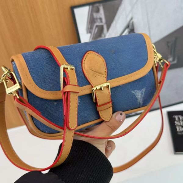

Fashion printed womens bag shoulder bag crossbody bag dumpling bag denim letter bag 202510A, Clear