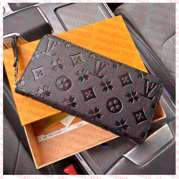 

Luxurys Designer Wallets Fashion Women Men Wallet Genuine Leather Wallet Single Zipper Lady Ladies Long Classic Coin Checker Plaid Flower Bag Purse, 1#
