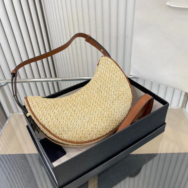 

Summer Straw bag hobo designer shoulder crossbody bags ladies tote bag composite handbag with coin purse Woman Handbags Chest pack lady chains Totes cross body, Black