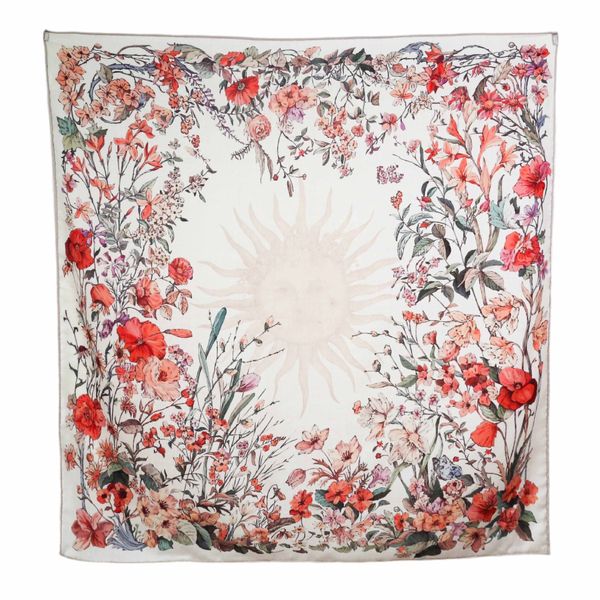 

Retro temperament mulberry silk double-sided wool scarf --840317