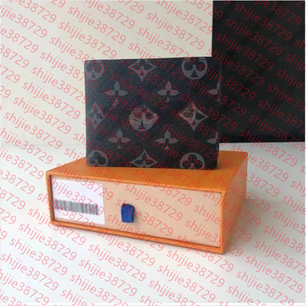 

Fashion designer wallets Multiple purses mens womens wallet high-quality emed flower letter Shadow short credit card holders money clutch bags with box, Brown