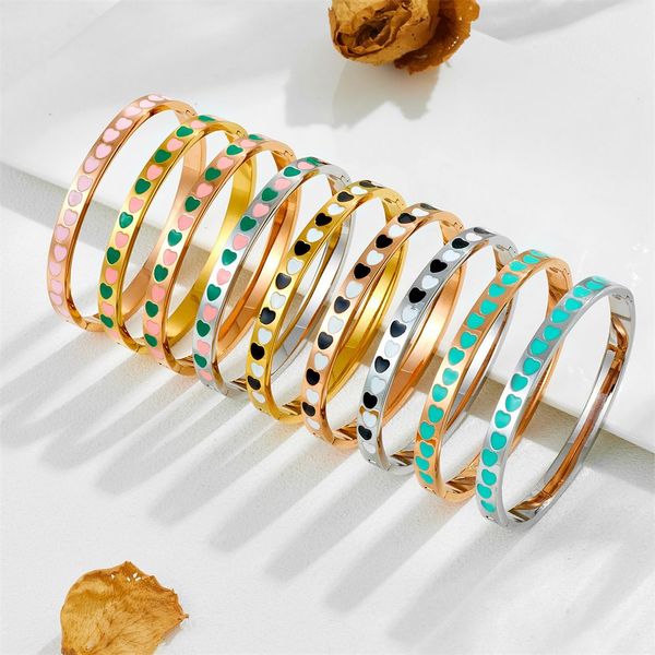 

Jewelry Electroplated stainless Stylish Bangle with Handcrafted Hearts, Electroplated Finish & Ergonomic Fit,This design will make you comfortable to wear
