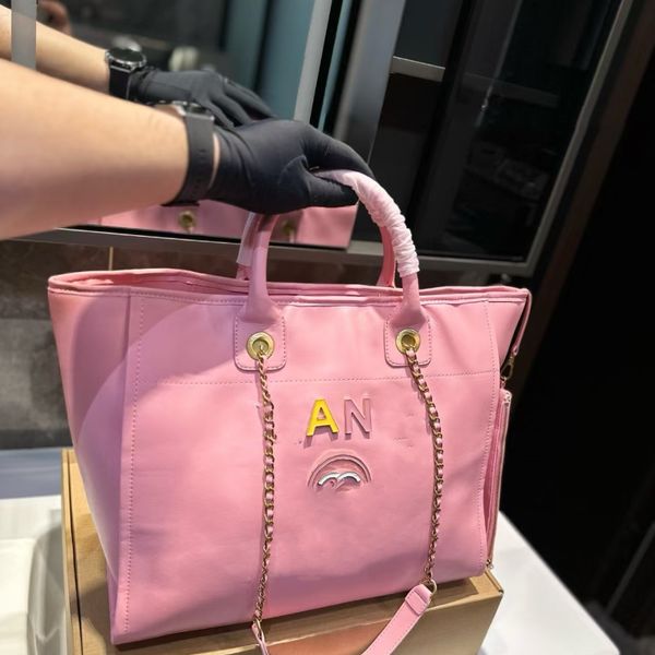 

Big shopping bag fashionable mommy bag beach bag travel shopping bag 2025 new model, White