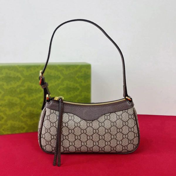 

01 Designer Bag Shoulder Bags Ophidia Bag Women Classic Handbag Ladies Designer Messenger Underarm Bag Lady Purse Brown Wallet Letter with Strawberry Leather Bag, Grey
