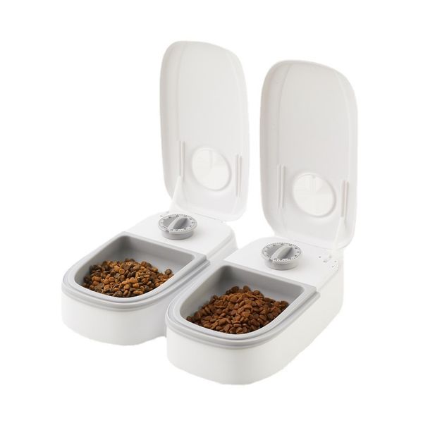 

Pet Feeder For Cats And Dogs Dry Or Semi Moist Food Double Meal Separation Dispenser 48 Hour Intelligent Timing Feeding For Home Use, Multi