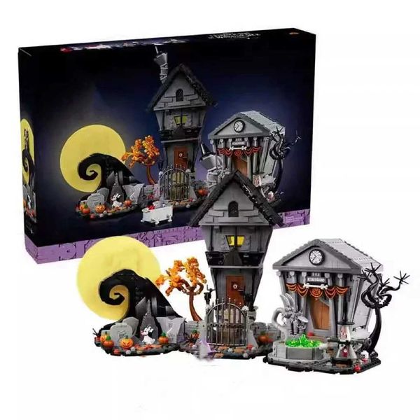 2026 New Inventory 21351 Nightmare Building Blocks Set In Front Of Christmas Ghost Skeleton House DIY B Toys Childrens Halloween Gifts