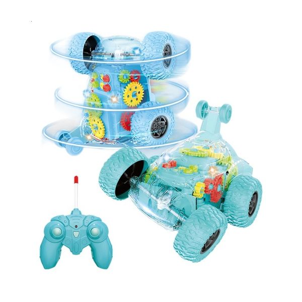 

Childrens Electric Remote Control Car 360 Rotation Stunt Dump Truck Boy Flash Model Toy