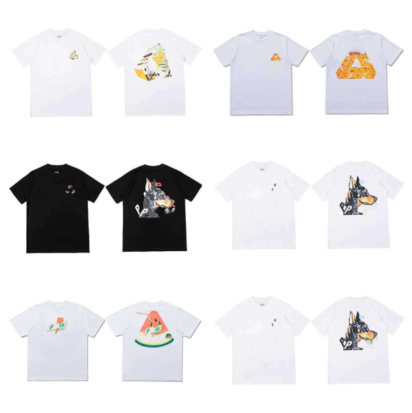 

Mens tshirts palaces t shirt Fashion Palaceness T Shirt big P triangle graffiti print trendy Couple Luxury TShirt Men s Designer TShirts Summer with Brand Letter S-XL, Black