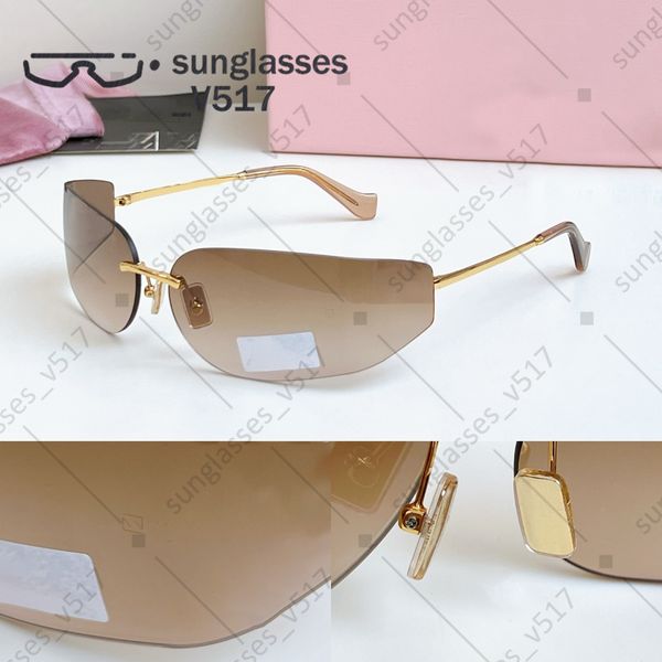 

womens sunglasses designer sunglasses frameless glasses Euro american trend Curved lens design top small frame version outdoor goggles Occhiali da sole da donna