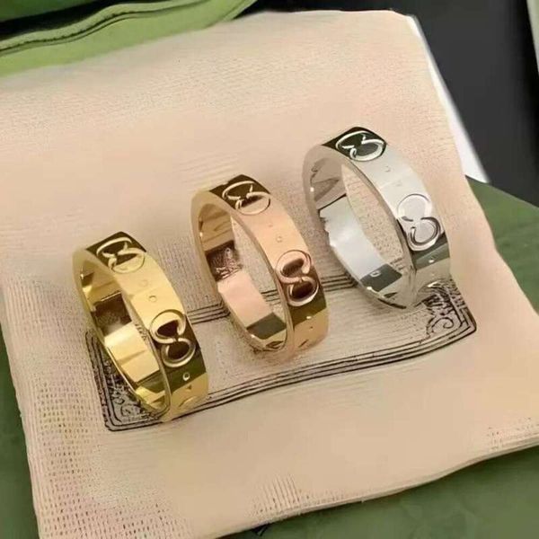 

Nail Men Designer Ring Love for Women Fashion Stainless Steel Engraved Letter Brand Jewelry Wedding Rings Size 5-11