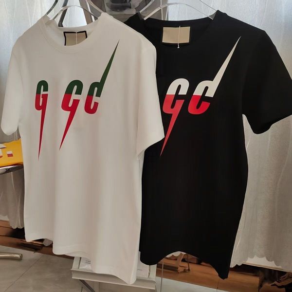 

Men Designer t shirt summer Cotton Round Neck European American sizes Casual polo shirt Printing Drying Anti Wrinkle Men Spring Summer High Loose Short Sleeve Male, Black