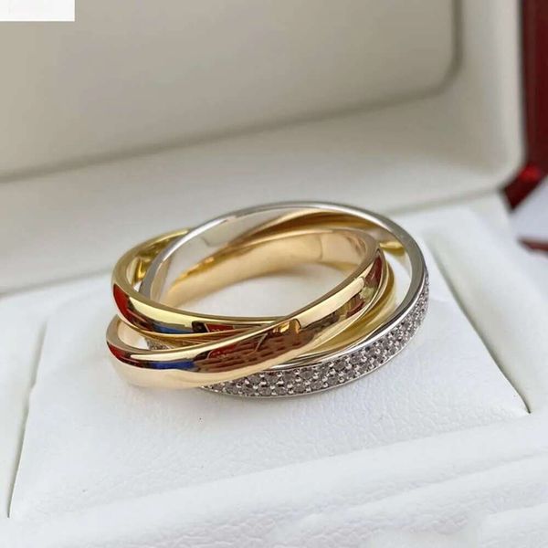 

trinity ring charms woman designer Couple Size 678 for man dia Tricyclic crossover T0P quality Gold plated official reproductions anniversary gift 009