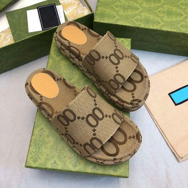 

Designer shoes sandals High-end design new embroidered slippers increase platform platform fashion flip-flops sandals lovers summer women's shoes, Colour-17