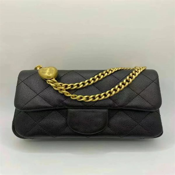 

shoulder fashionable women's crossbody bag classic flip pearl chain handbag 10A high-quality retro sheepskin..., Cream