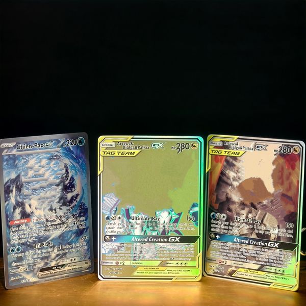 Ultra Rare Arceus Dialga Palkia GX 221/236 TCG Card - Holo Foil Collector's Edition for TCG Battles