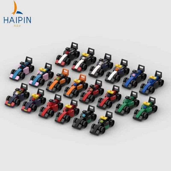 New Moc Building Block Car 142284 Mini F1 Racing Car Speed Champion Assembly Toy Set Boy Birthday Gift Model Ornaments Toy Gift W250318