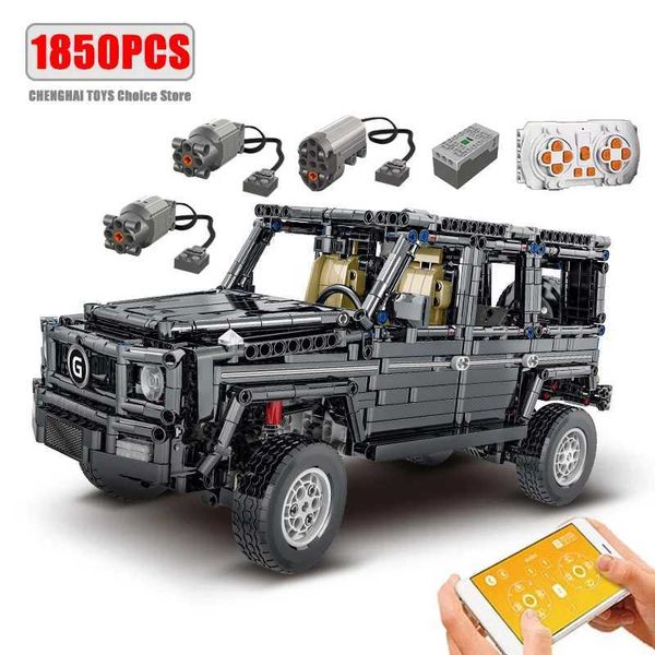 MOC-46049 technology remote control car power off-road vehicle building block car model brick set childrens toys W250318