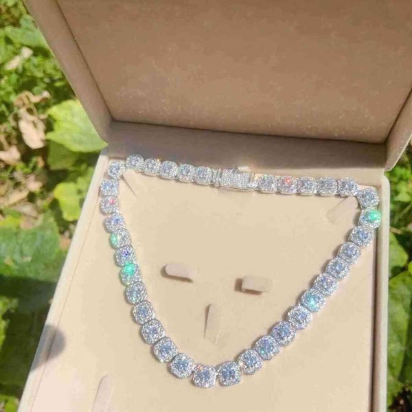 

necklace moissanite chain 10mm Width Bg Big Dia Chain Sterg Sier Vvs Moissanite Hip Hop Jewelry Iced Out Cuban k