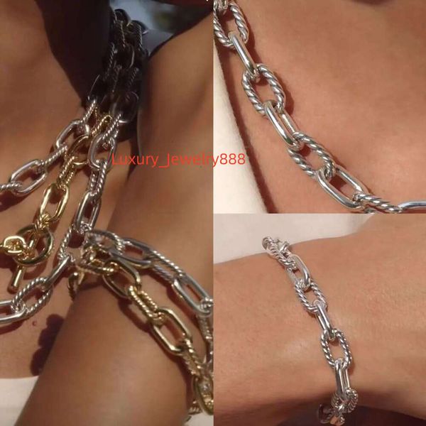 

Niche K gold buckle chain designer classic punk sier bracelet interlocking street retro jewelry women