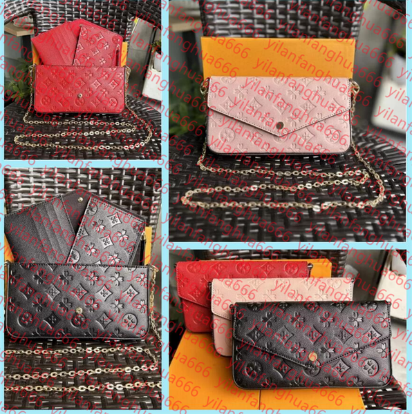 

Luxurys Designer Bag 3pcs/set Accessories Women Bags Handbag Crossbody Leather female Purse Fashion Flower Lady Shoulder Bag Wallet With Box, 13#