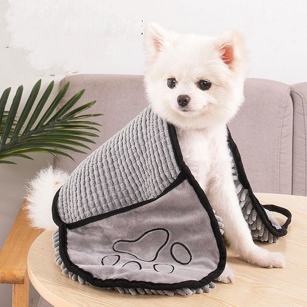

Ultra-Absorbent Pet Bathrobes Easy Clean Soft Fabric Towels for Pets, Grey