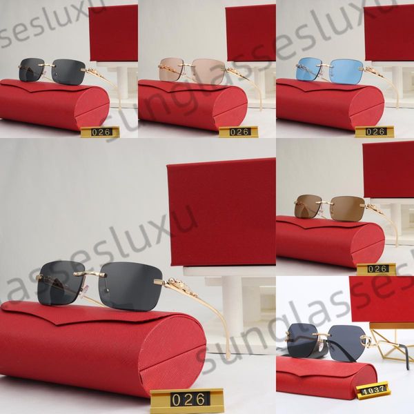 

Summer Fashion Mens Designer Sunglasses Women Polarized Panther Eyeglasses Eyewear Accessory Man Sunglass Square Frameless Leopard Female Girl Sun glasses
