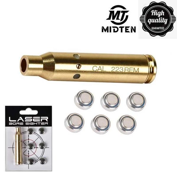 MidTen 223 5.56MM Laser Dry Fire Training Hunting Shooting M LOK Rem Instrument Hole Sight Cal Red Dot Hole Light 6 Battery X250319