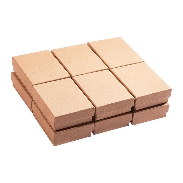 pandahall Cardboard Jewelry box Set Gift Boxes for Earrings Ring Necklace Packing organizer Display 9x7x3cm 12pcs 250318