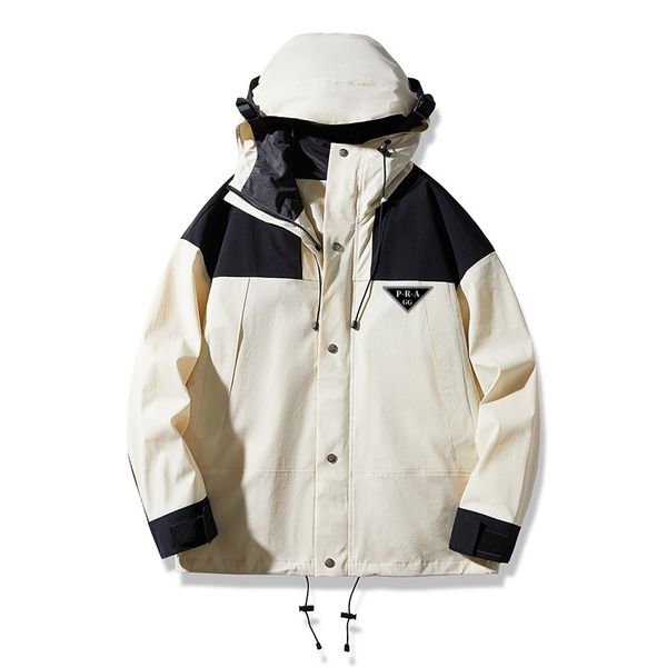 

Elegant Gender-Neutral GG-P-R-A Designer Brand Hoodie Jacket for Both Men and Women Water Resistant Material Suitable Windproof for Spring Fall, Gray