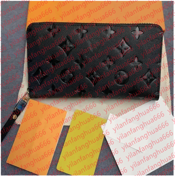 

2025 Fashion Black empreinte women clutch lady ladies long wallet pu leather single zipper wallets classical corn purse card holder 60017 purse wallet, 2#