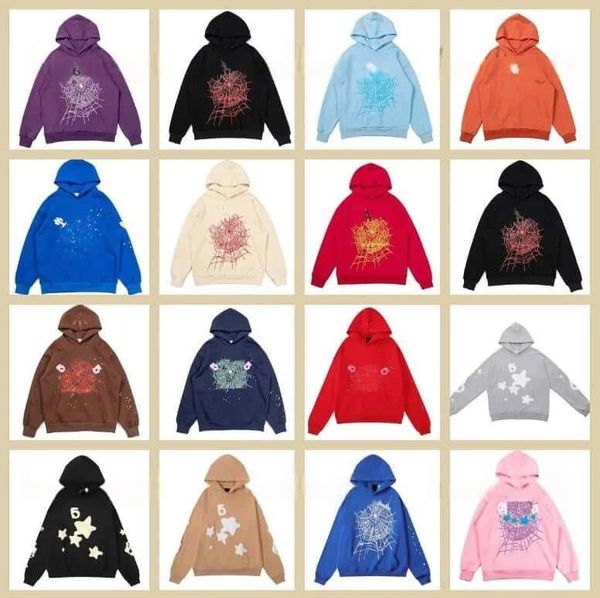 

designer mens hoodie Young Thug sweatshirt hip hop sports womens foam letter printing sweatshirts pants web puff printed y2k spider hoodies US size -XL, Purple