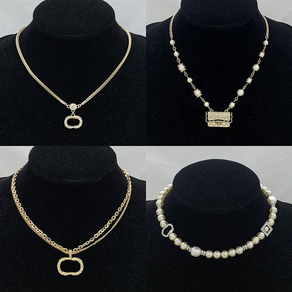 

Choker Necklaces Black Designer Jewelry Pearl Pendant Chain Designed For Women Gift Charm Necklace with box