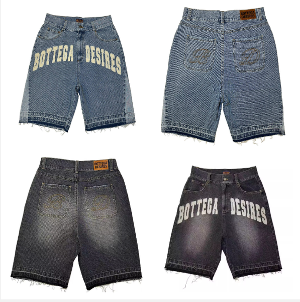 

shorts designer Mens Shorts American Street Embroidery High Waist Washed Denim Haruku Retro Trendy Brand Oversized Jeans Men Y2k Goth Punk jeans shorts, Aa