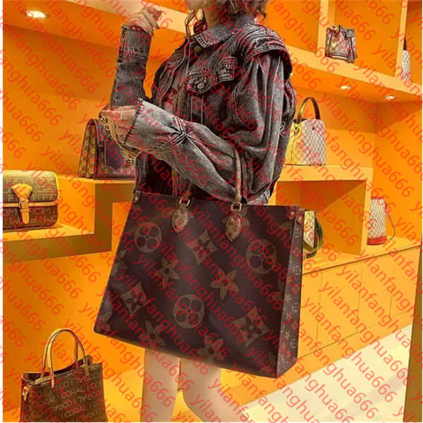 

High Quality Onthego Luxurys Designers Bags Womens Handbags Purse Flower Tote Bag Ladies Casual Tote PVC Leather Shoulder Bags Female Big Purse, 3#