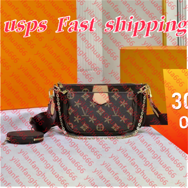 

High Quality 3pcs set Luxurys Designer Bags Purse Woman Fashion Monogrames Multi Pochette Felicie Chain Purse Crossbody Shoulder Bag With Box, 5#