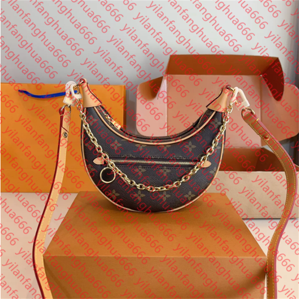 

2024 Luxury Designer Loop Hobo Shoulder Bag Women Leather Handbag Vintage Crossbody Half-moon Croissant Bags Sleek Design Satchel Wallet Purses 2pcs/set mother bag, 14#