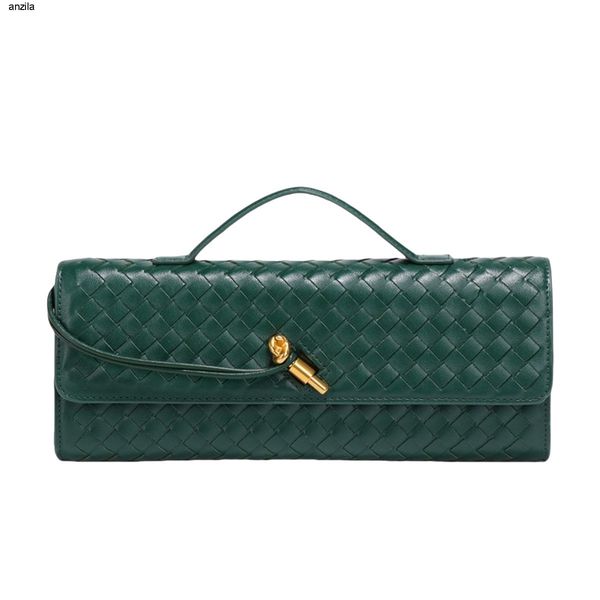 

Elegant Women's Handcrafted Baguette Handbag - Sheepskin Designer Shoulder Purse with Banquet Detail, 3_color