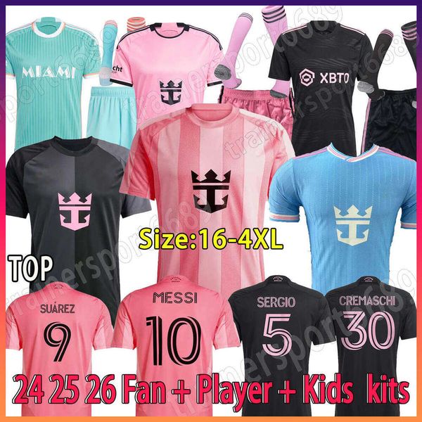 

4XL 2025 Inter MiAmIs MeSsIs Soccer Jerseys 24/25/26 SUAREZ M.ROJAS 24/25 kits CAMPANA TAYLO SERGIO GOMEZ CREMASCHI GRESSEL men kids kits socks sets football shirts, Black