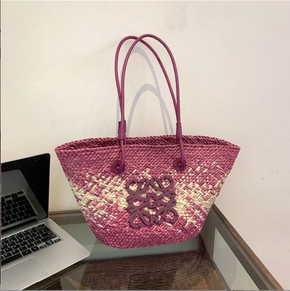 

Designer bag beach bag beach tote Women's handbag Spring and summer new woven straw bag portable Tote bag Large capacity shoulder bag photo new favorite holiday bag, Khaki